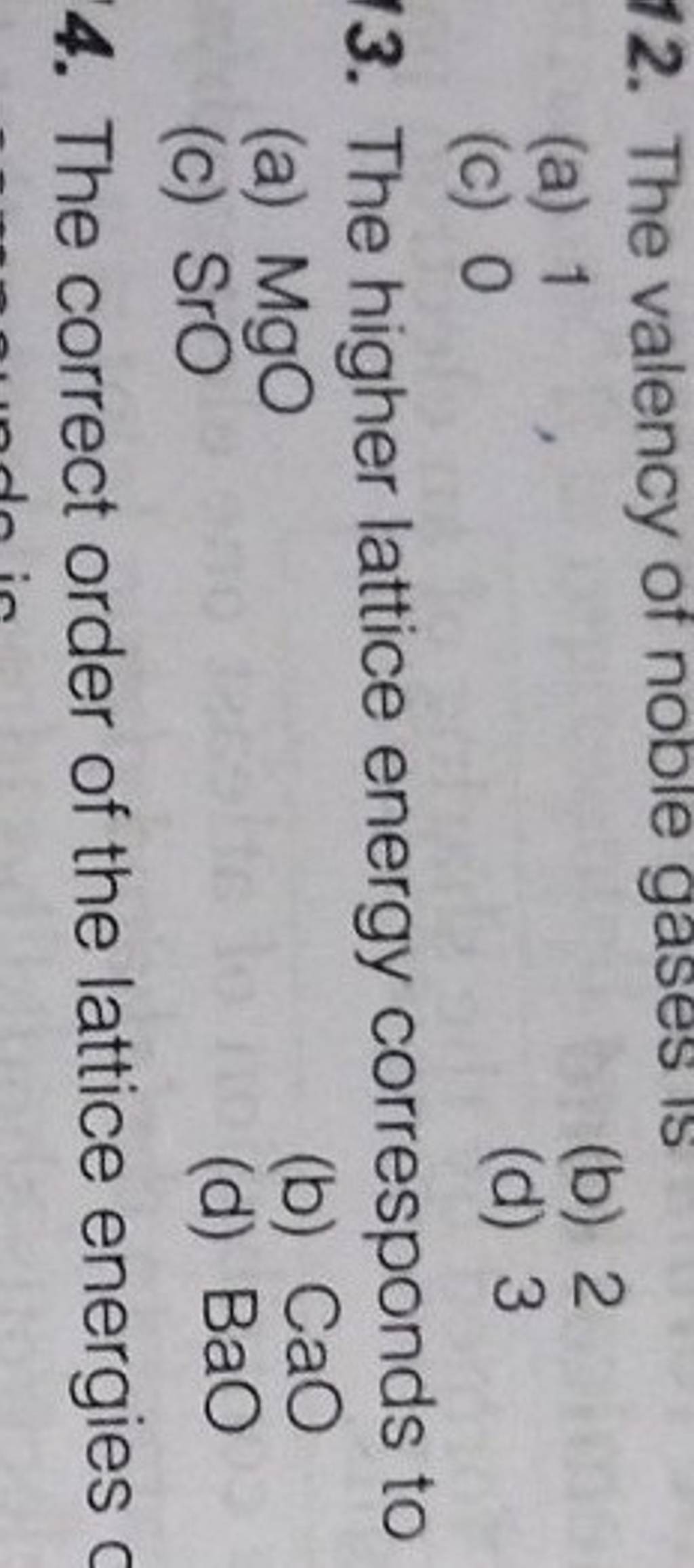 The Higher Lattice Energy Corresponds To Filo