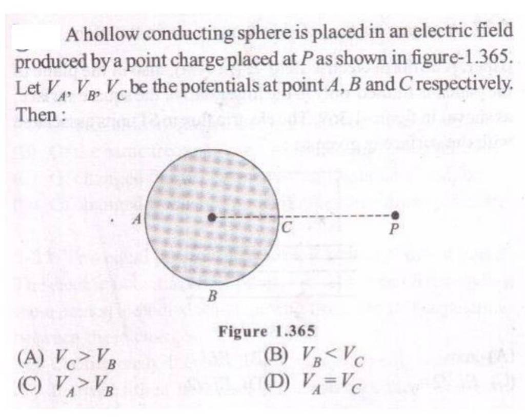 A Hollow Conducting Sphere Is Placed In An Electric Field Produced By A P..