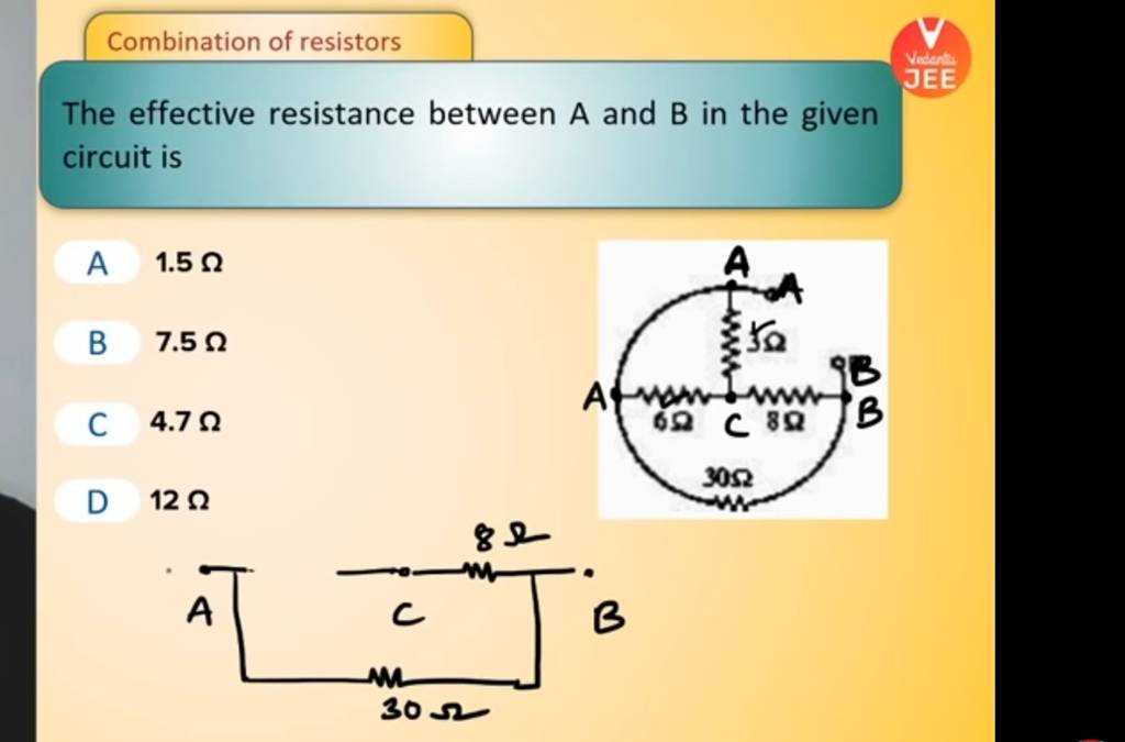 The Effective Resistance Between A And B In The Given Circuit Is | Filo