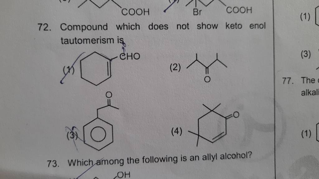 Which Of The Following Can Show Keto Enol Tautomerism