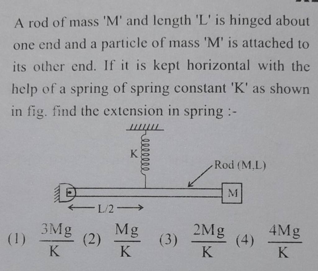 A Rod Of Mass M And Length L Is Hinged About One End And A Partic