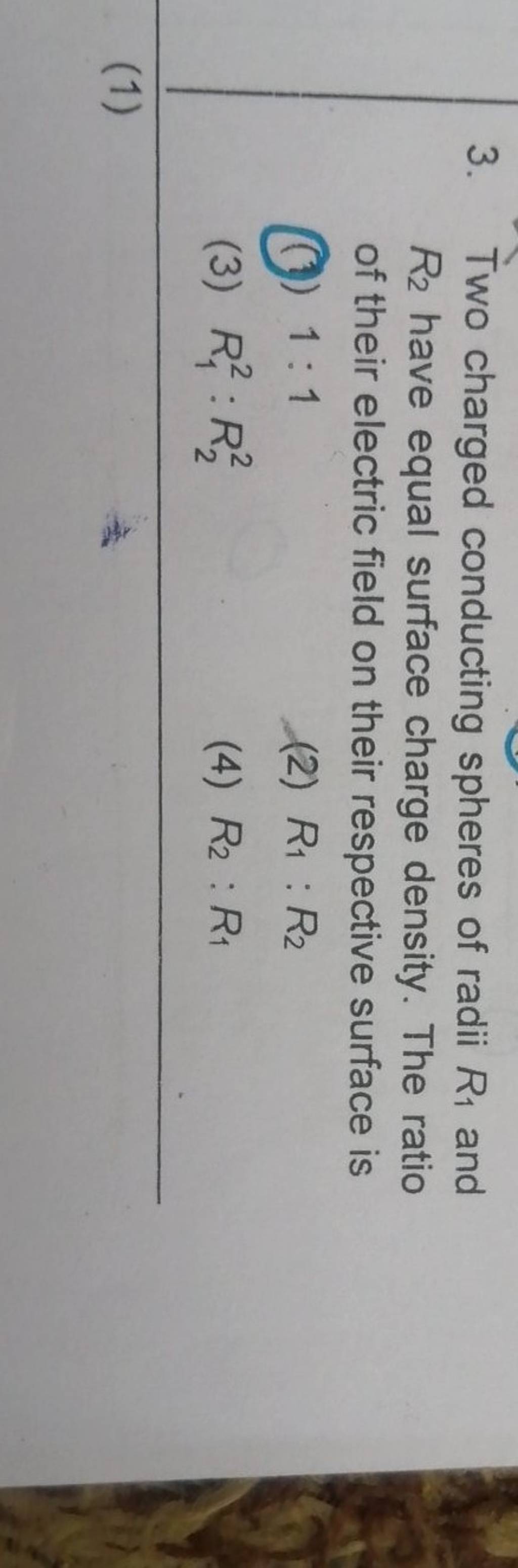 3. Two Charged Conducting Spheres Of Radii R1 And R2 Have Equal Surface..