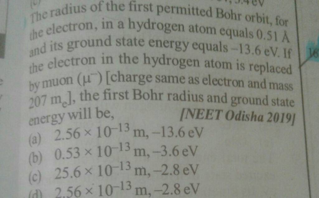 the-radius-of-the-first-permitted-bohr-orbit-for-the-electron-in-a-hydr