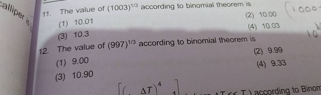 The Value Of 1003 1 3 According To Binomial Theorem Is Filo