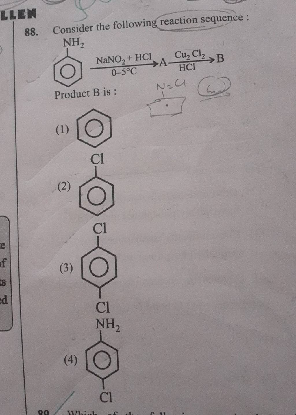 Consider The Following Reaction Sequence: Product B Is : | Filo