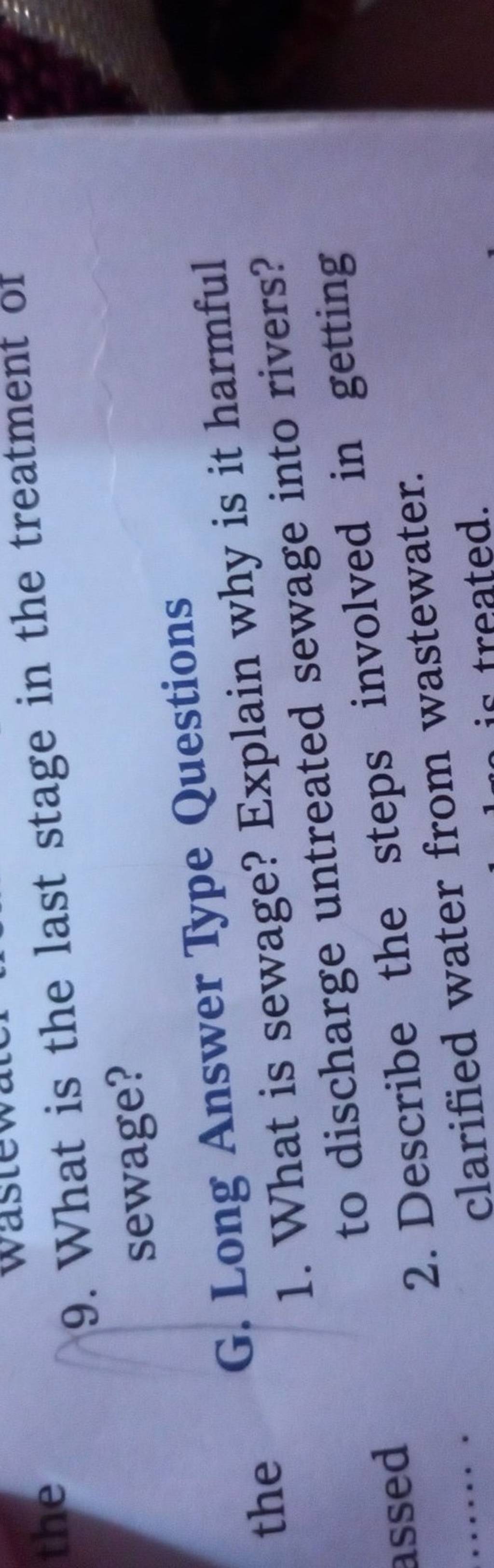 9 What Is The Last Stage In The Treatment Of Sewage The G Long Answer