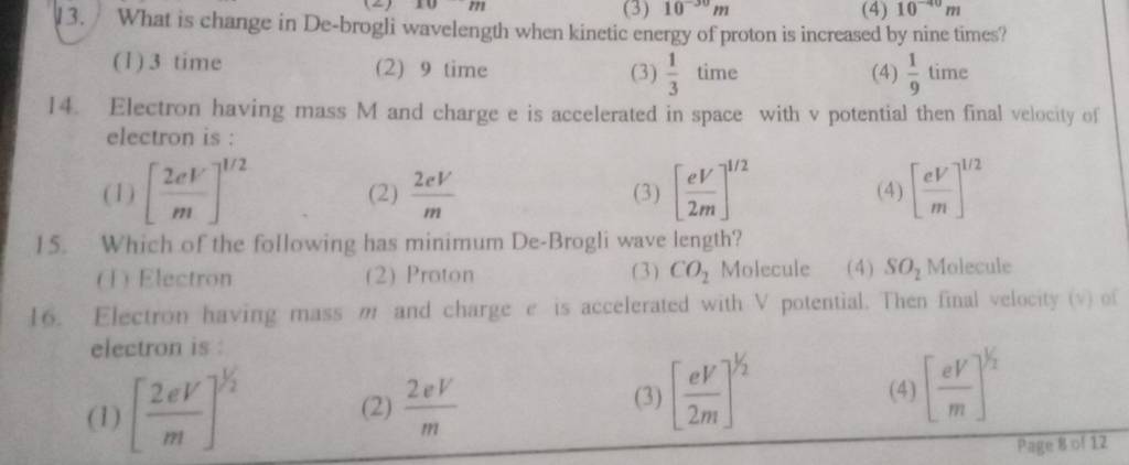 what-is-change-in-de-brogli-wavelength-when-kinetic-energy-of-proton-is-i