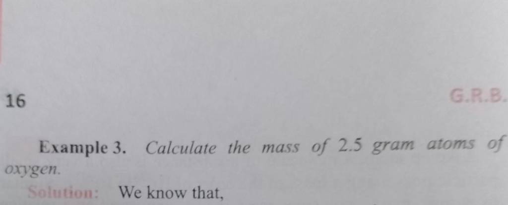 calculate mass in grams for 3 gram atoms of oxygen
