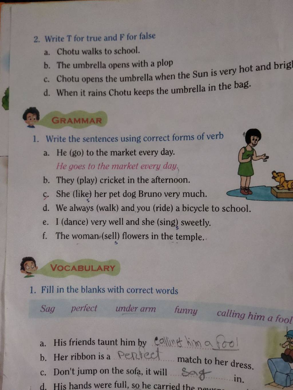 Grammar 1 write the sentences using correct forms of verb filo