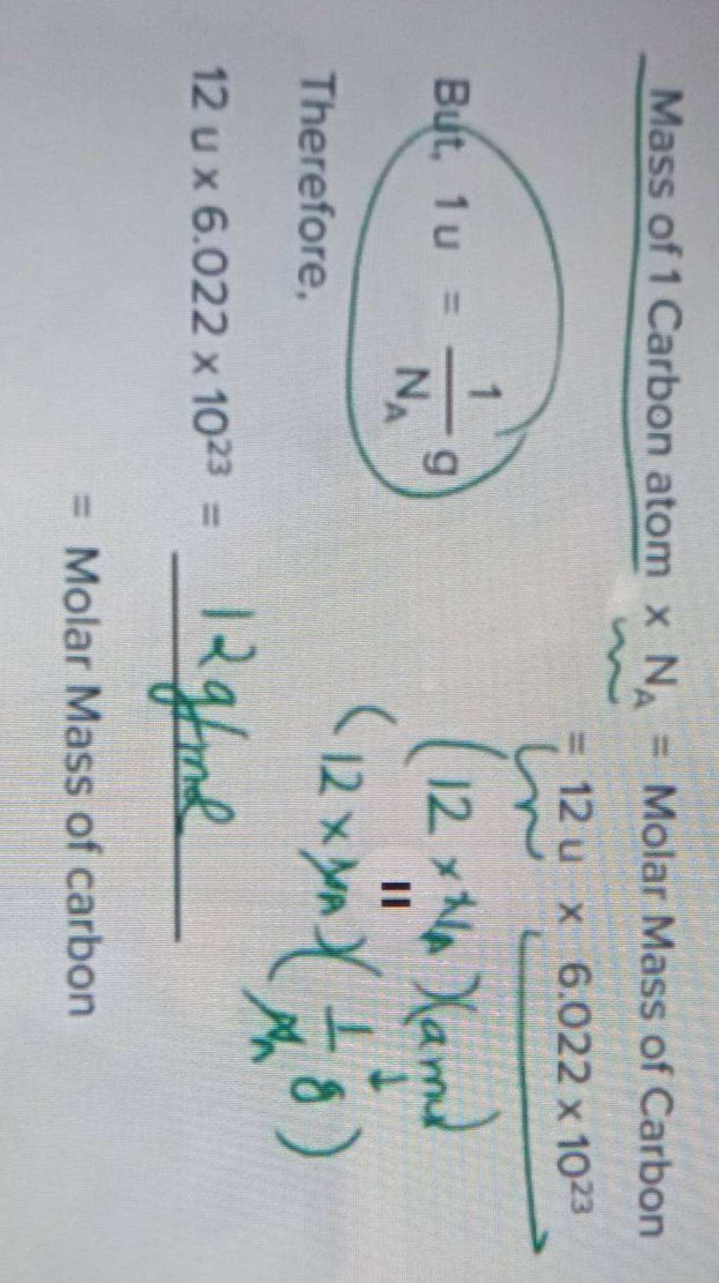 how to calculate mass of 1 atom of carbon