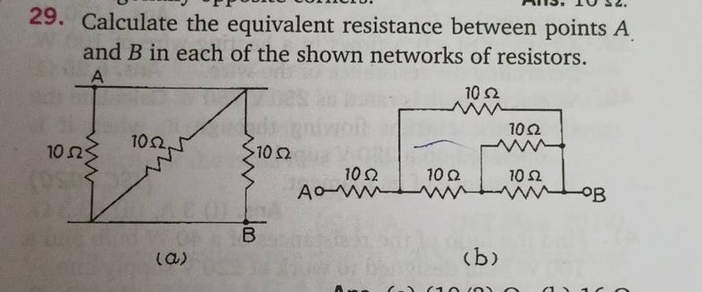 29. Calculate The Equivalent Resistance Between Points A And B In Each Of..