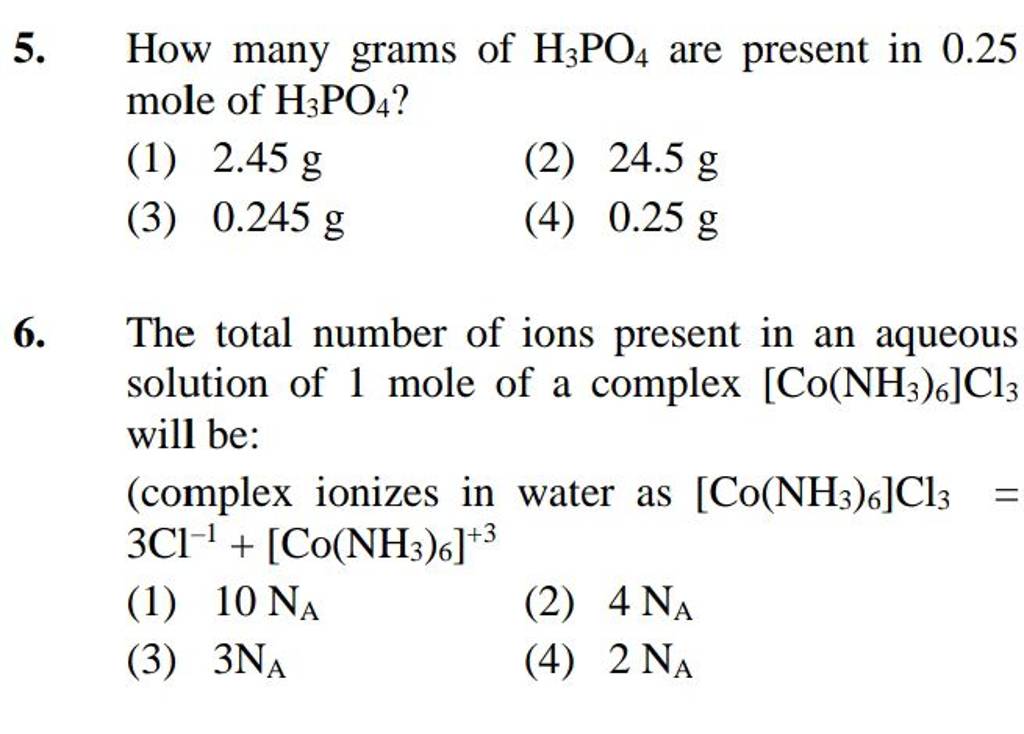 the-total-number-of-ions-present-in-an-aqueous-solution-of-1-mole-of-a-co