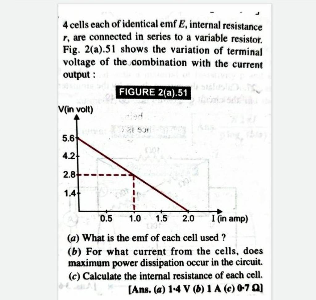 4 cells each of identical emf E, internal resistance r, are connected in