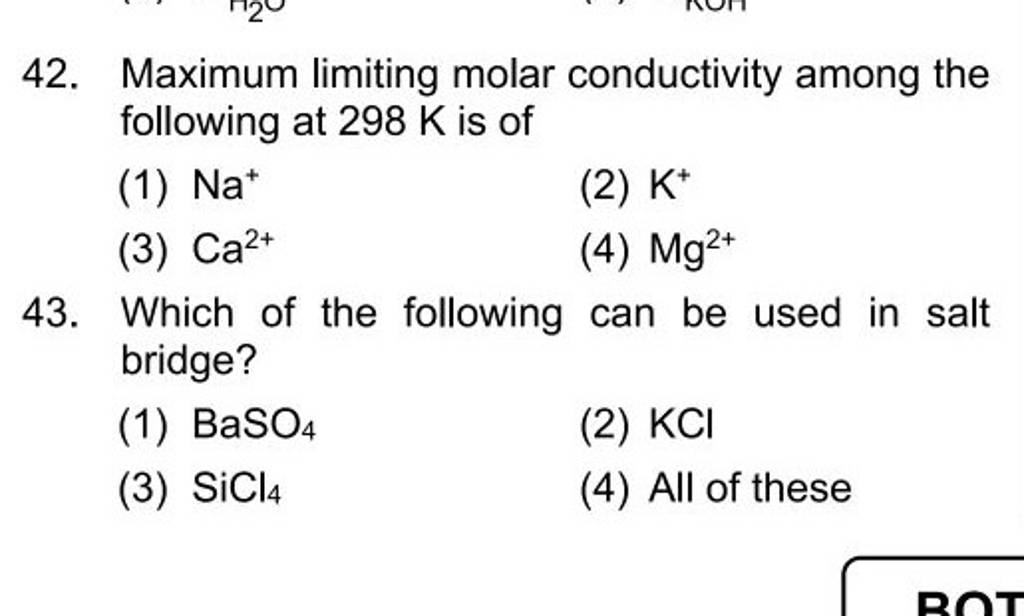 Maximum limiting molar conductivity among the following at 298 K is of..