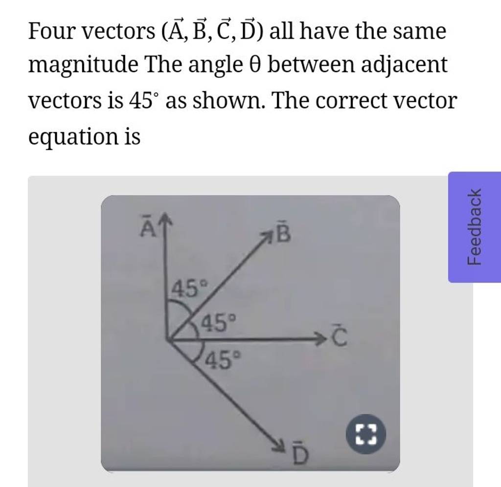 Four Vectors (A,B,C,D) All Have The Same Magnitude The Angle θ Between Ad..