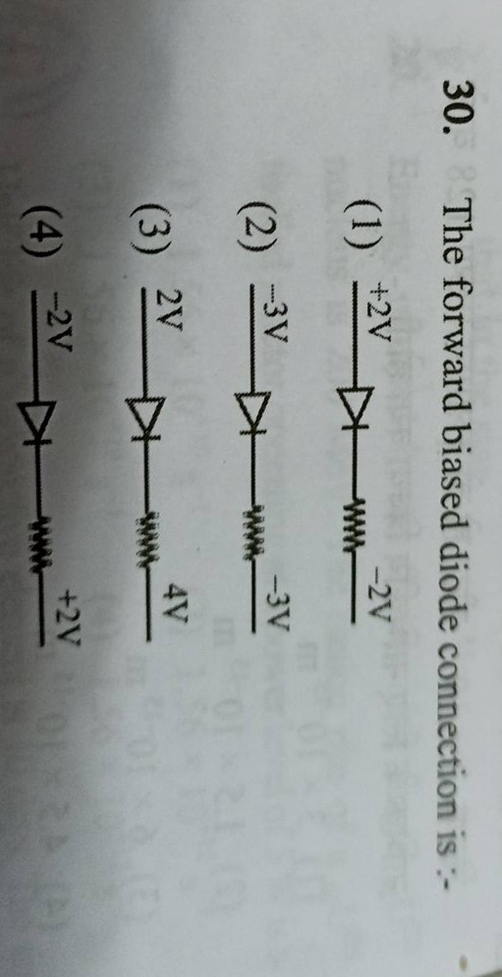 The forward biased diode connection is Filo