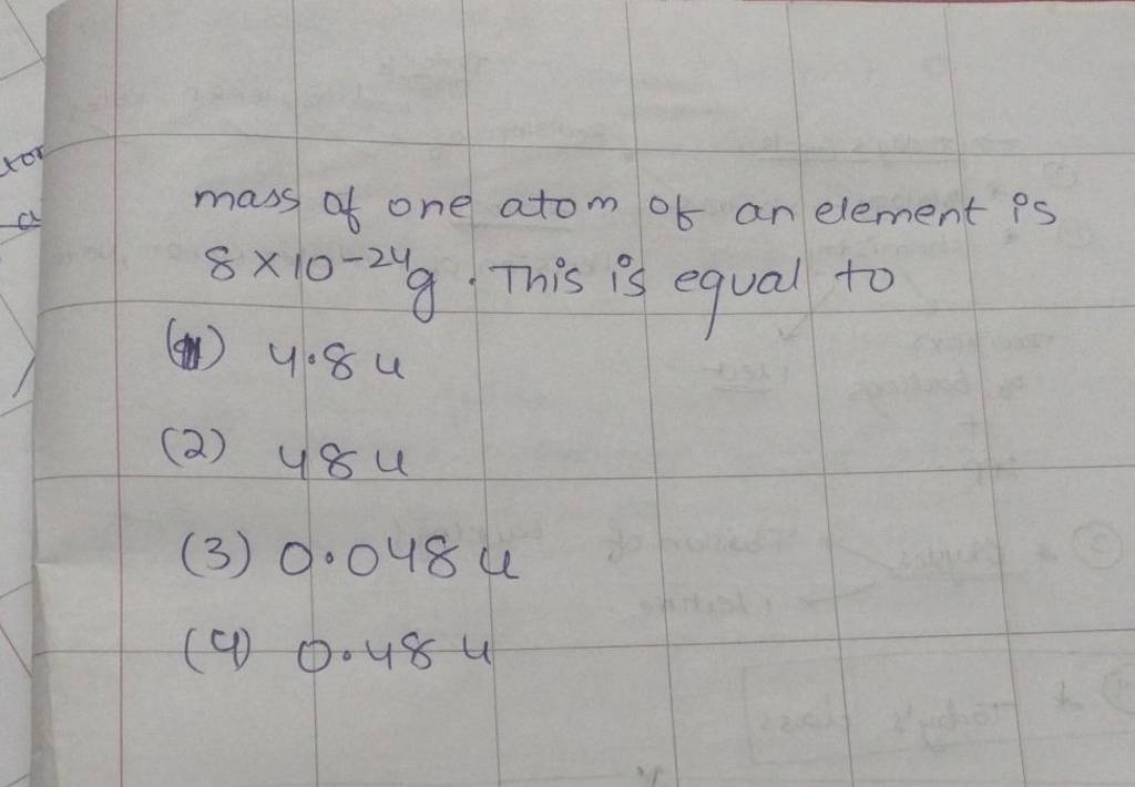 how to work out the mass of one atom