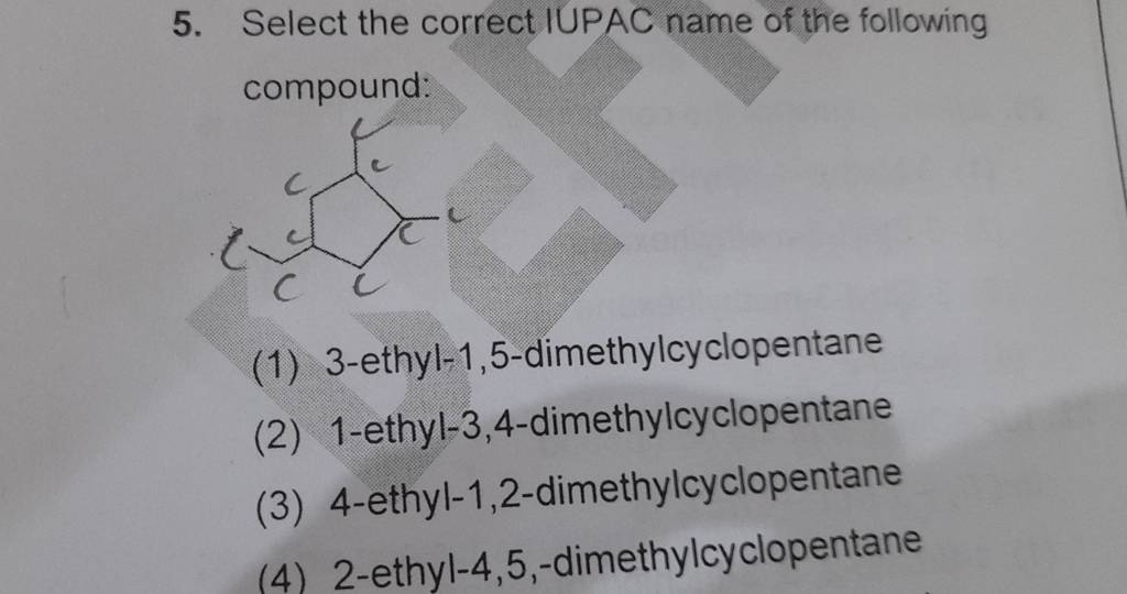 Select The Correct IUPAC Name Of The Following Compound: | Filo