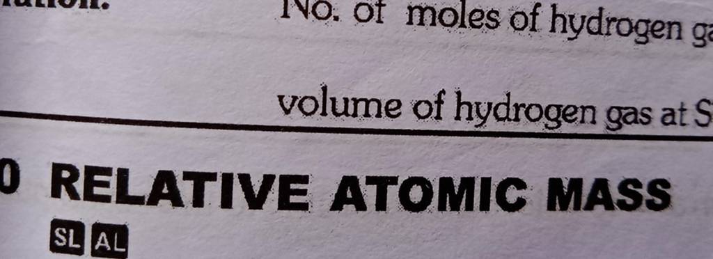 relative atomic mass of hydrogen gas