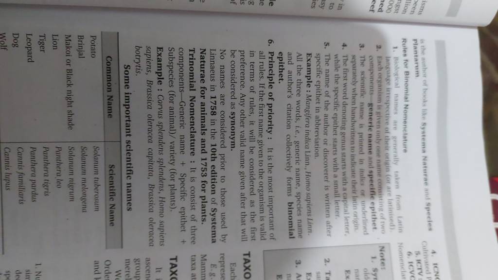 Example Mangifera indica Linn., Homo sapiens Linn. All the three words,..