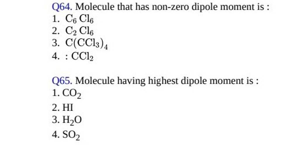 dipole moments for hi