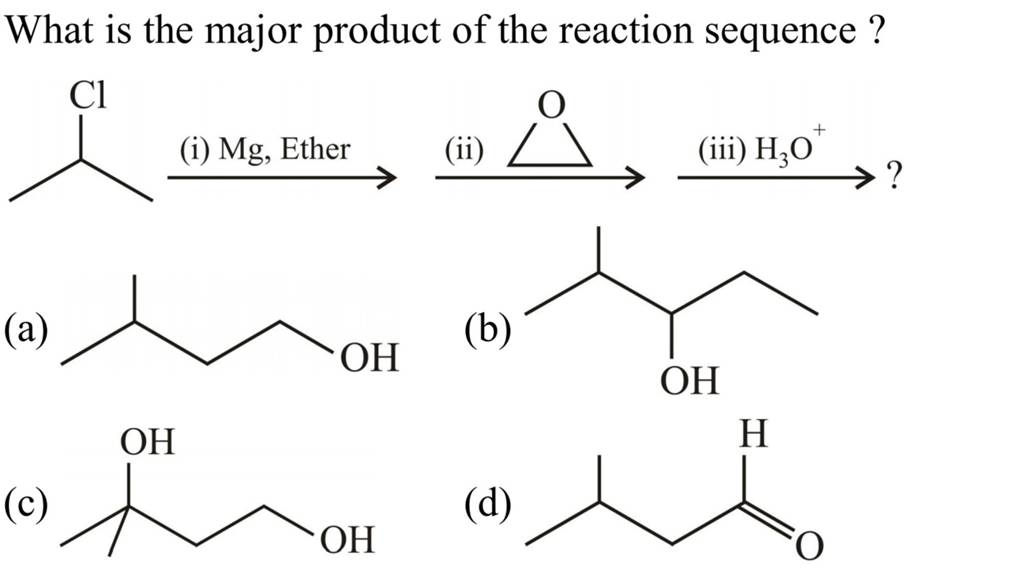 What Is The Major Product Of The Reaction Sequence ? | Filo