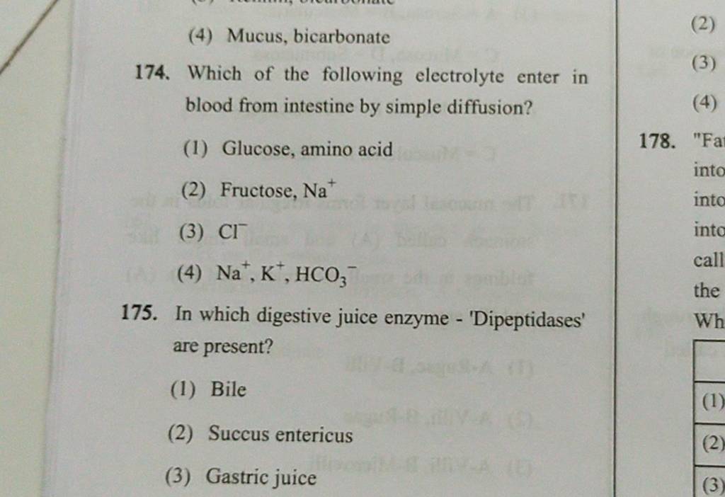 In which digestive juice enzyme - 'Dipeptidases' are present?
