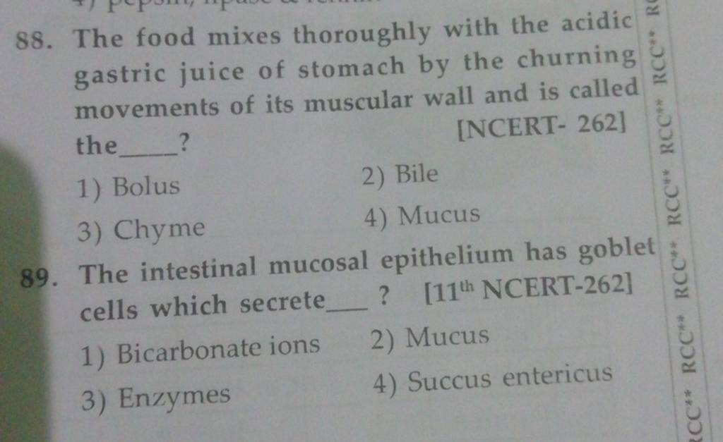 The intestinal mucosal epithelium has goblet cells which secrete ? [11th
