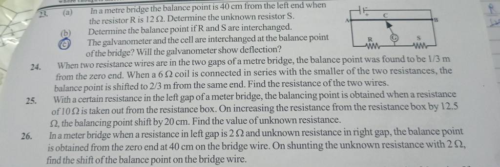 23-a-in-a-metre-bridge-the-balance-point-is-40-cm-from-the-left-end-wh