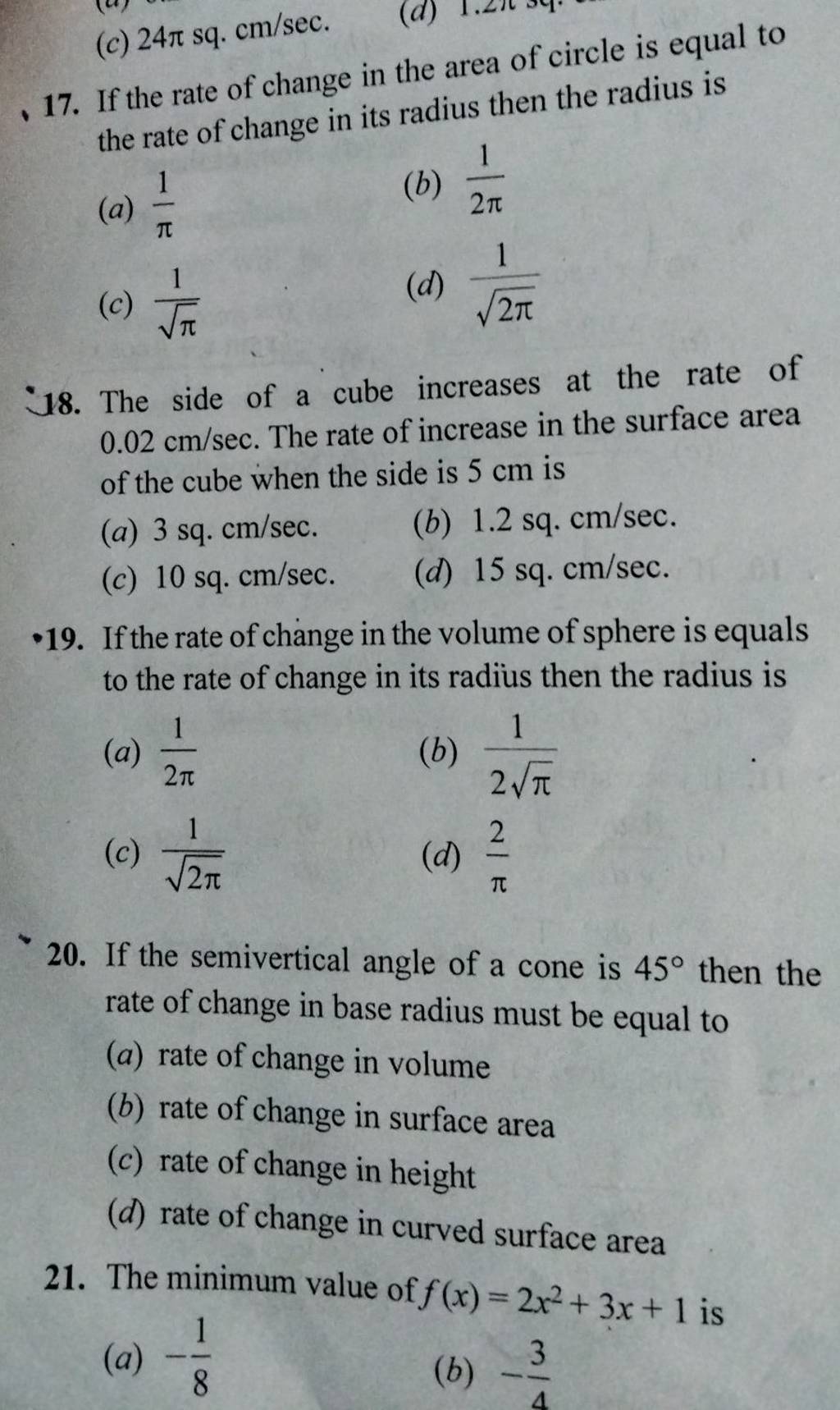 if-the-rate-of-change-in-the-area-of-circle-is-equal-to-the-rate-of-chang