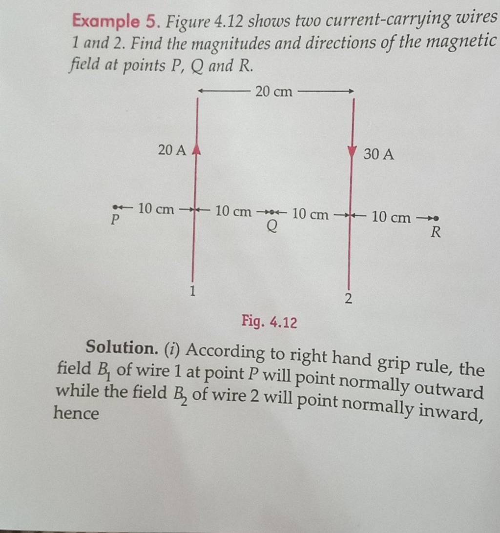 Example 5 Figure 412 Shows Two Current Carrying Wires 1 And 2 Find The 5822