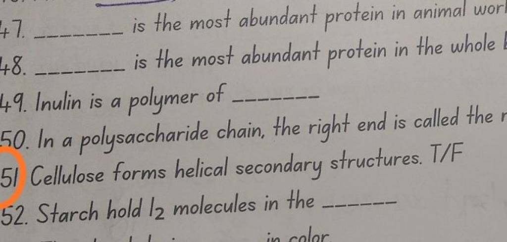is the most abundant protein in animal wor 48 is the most abundant protei..