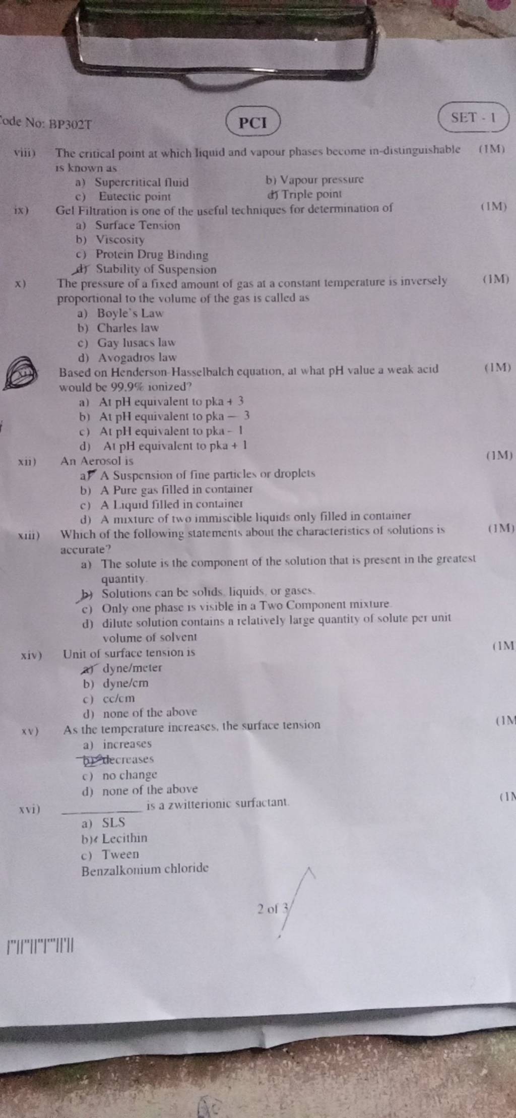 Stability of Suspension x) The pressure of a fixed amount of gas at a co..