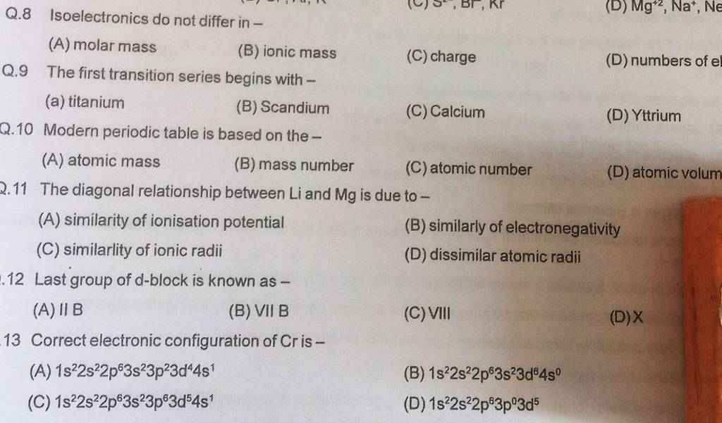 Q 10 Modern Periodic Table Is Based On The Filo Q 10 modern periodic table is based on the filo