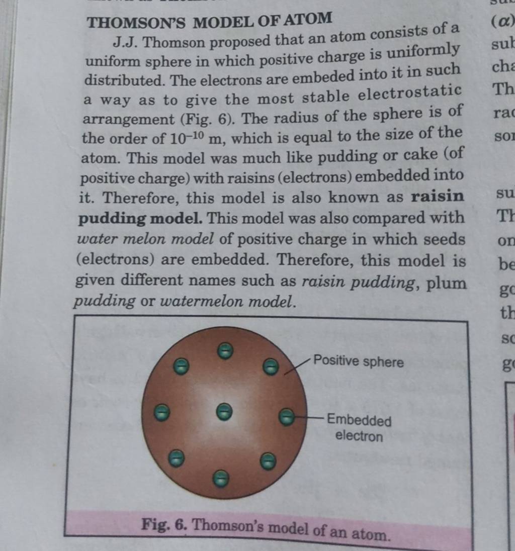 THOMSON'S MODEL OF ATOM J.J. Thomson proposed that an atom consists of a