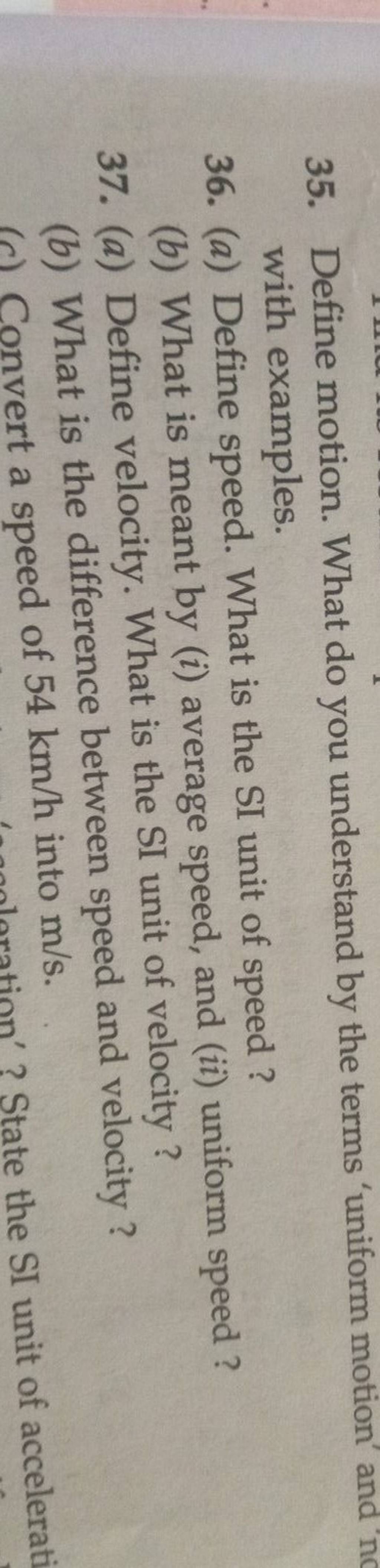 35-define-motion-what-do-you-understand-by-the-terms-uniform-motion-a