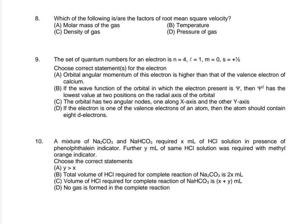 The Set Of Quantum Numbers For An Electron Is N 4 1 M 0 S 1 2 Choose the-set-of-quantum-numbers-for-an-electron-is-n-4-1-m-0-s-1-2-choose