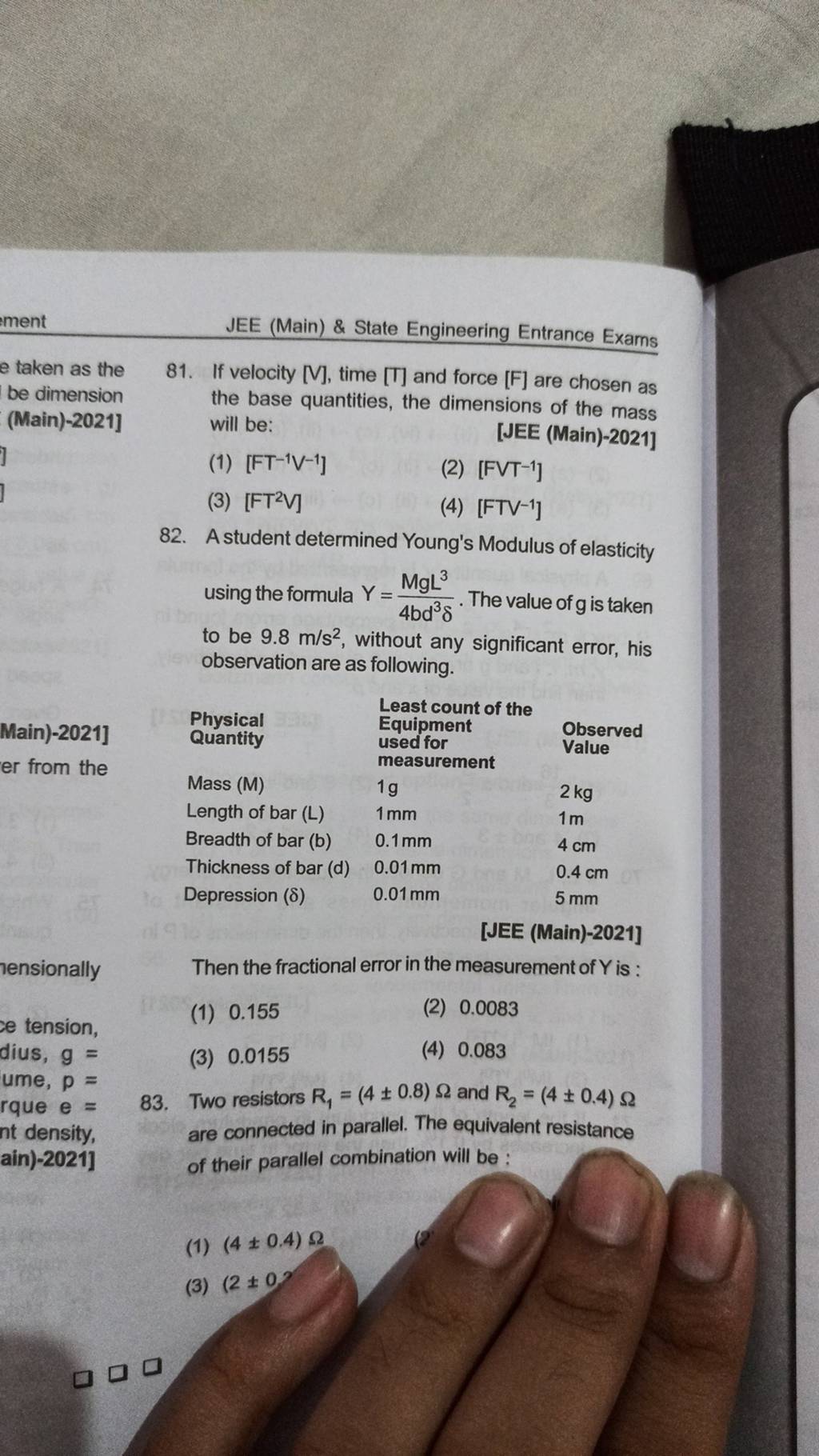 A Student Determined Young S Modulus Of Elasticity Using The Formula Y 4b A Student Determined Young S Modulus Of Elasticity Using The Formula Y 4b