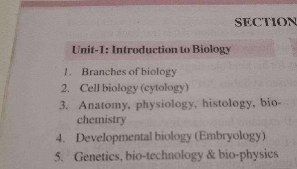 section 1 introduction to biology