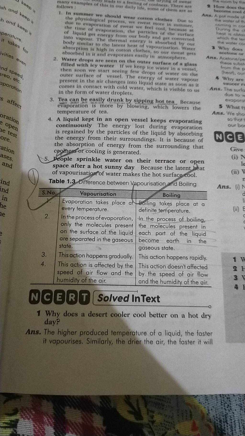 NCE S Solved InText 1 Why does a desert cooler cool better on a hot dry d..