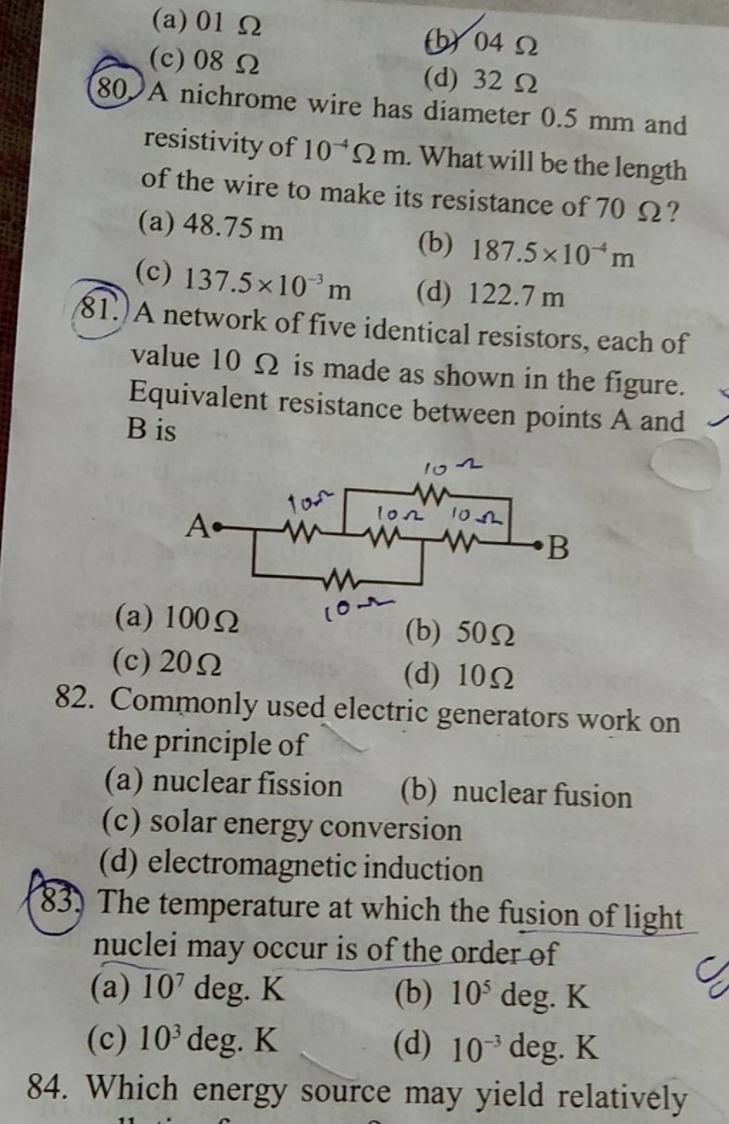 Commonly used electric generators work on the principle of Filo