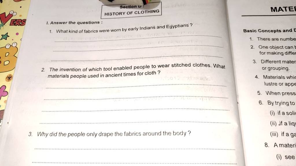 HISTORY OF CLOTHING I. Answer the questions Filo