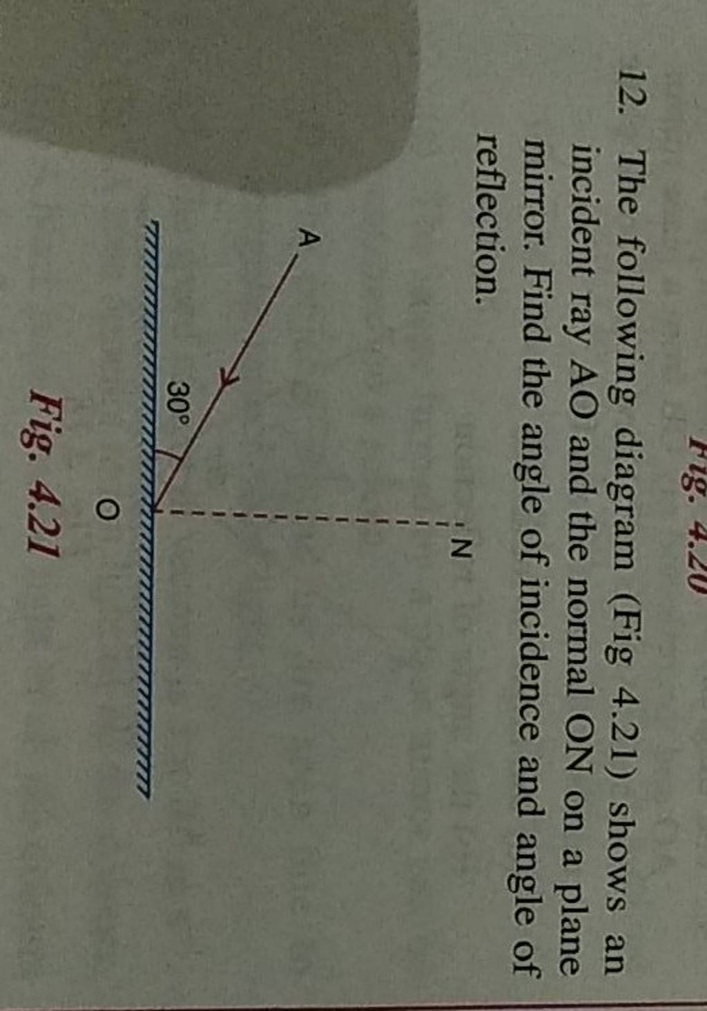 12-the-following-diagram-fig-4-21-shows-an-incident-ray-ao-and-the-nor