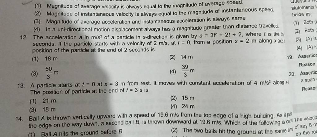 Ball A is thrown vertically upward with a speed of 19.6 m/s from the top