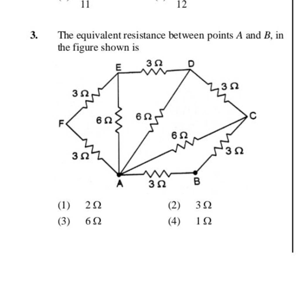 The Equivalent Resistance Between Points A And B, In The Figure Shown Is..