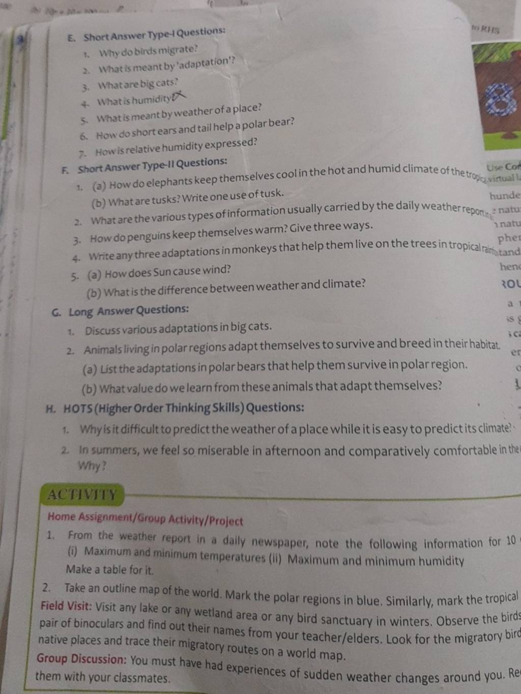 What is the difference between weather and climate c long answer quest 