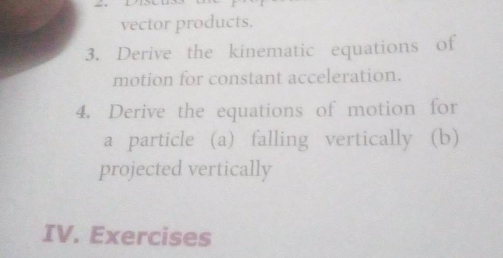 3 Derive The Kinematic Equations Of Motion For Constant Acceleration 4 1061