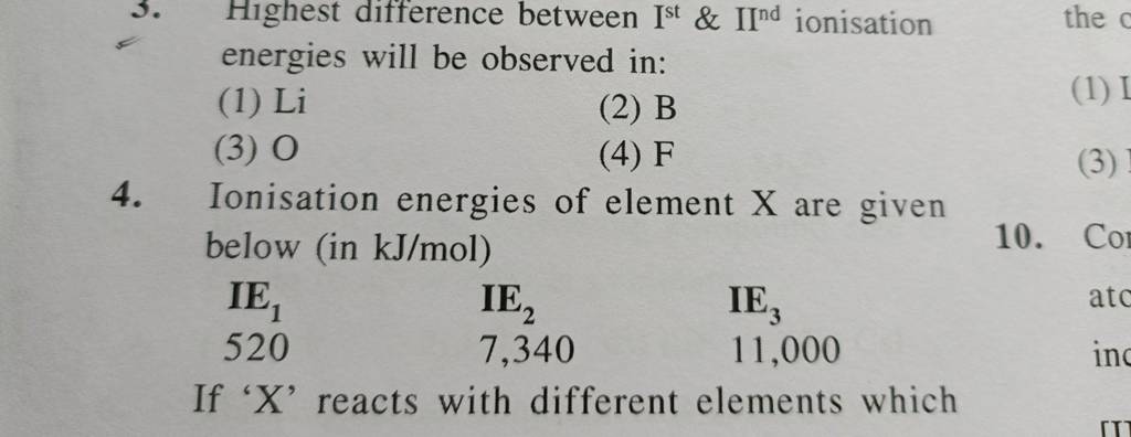 Highest Difference Between Ist IInd Ionisation Energies Will Be Observed highest-difference-between-ist-iind-ionisation-energies-will-be-observed