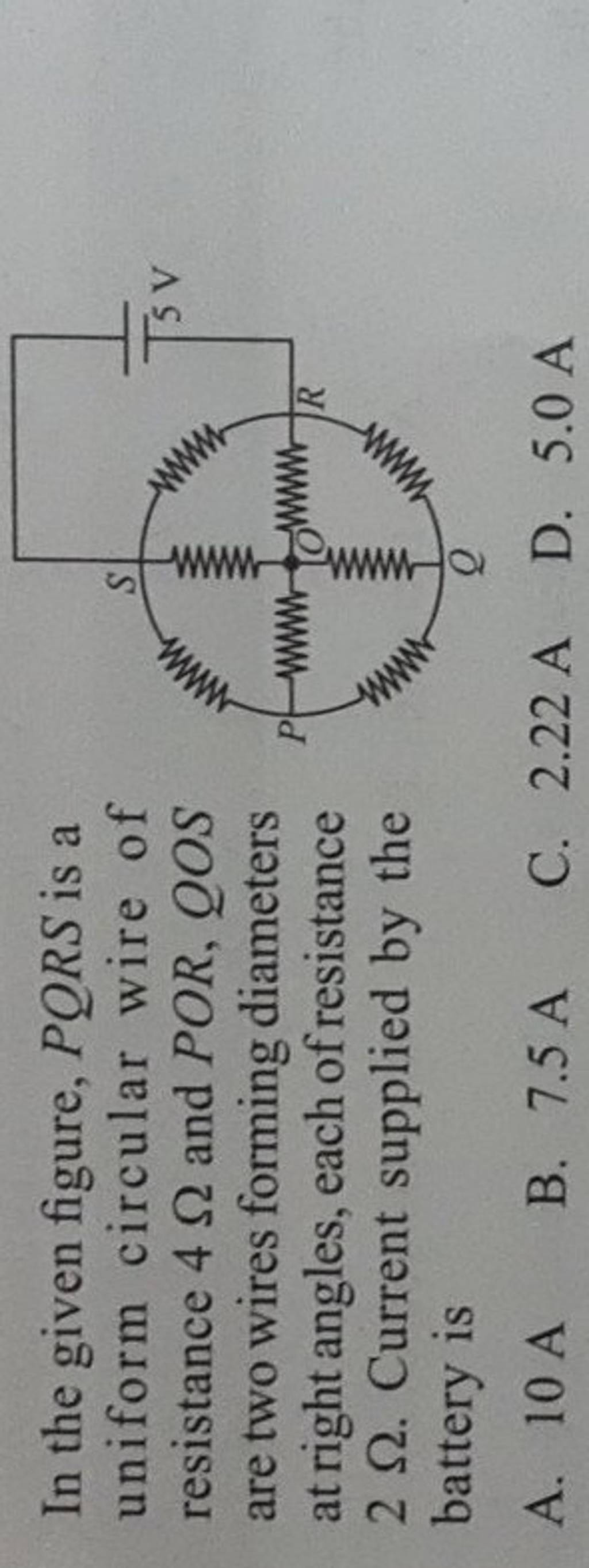 In The Given Figure Pqrs Is A Uniform Circular Wire Of Resistance And