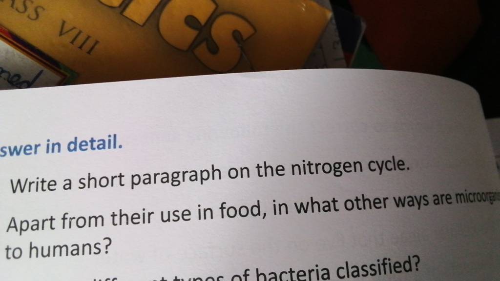 swer in detail. Write a short paragraph on the nitrogen cycle. Apart from..